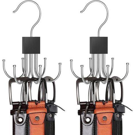 Porte Ceinture pour Placard. Lot De 2 Rotatifs à 360 °Porte Cravate. Gain De Place. Rangement Ceinture. Porte Cravate. Capacité Maximale De 32 Ceintures.Porte-écharpes. Porte-Sacs Multifonctio (1/5)