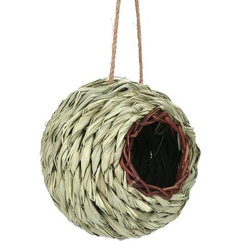 Maison suspendue colibris – Paille naturelle, extérieur – Décoration suspendue – Jardin, balcon, terrasse (1/5)