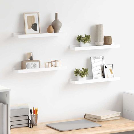 vidaXL Estantes de pared 4 unidades blanco 40x9x3 cm (1/5)
