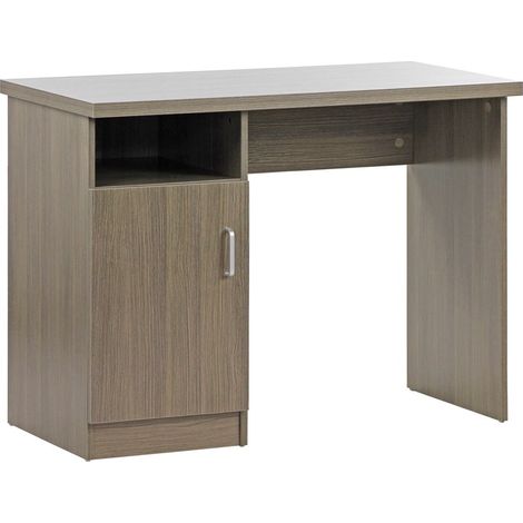 Scrivania con anta e vano portaoggetti 100x50 cm rovere scuro (1/5)