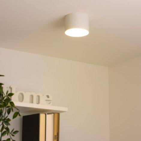 Flache Aufbauleuchte GX53 - Farbe: weiß - Leuchtmittel: 6W warmweiß dimmbar (1/5)