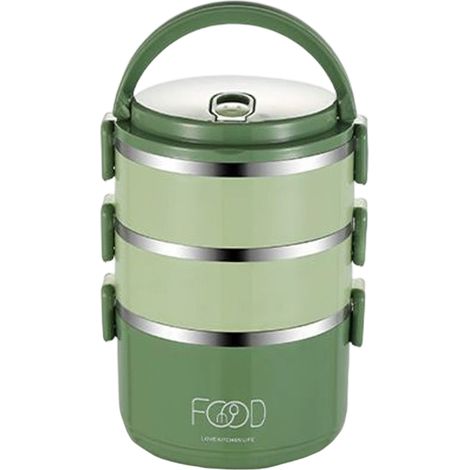 Fiambrera De Acero Inoxidable - Caja Para Comida Termoaislante Con Tapadera Hermética - Ideal Para Estudiantes Y Trabajadores - 1 Unidad (1/5)