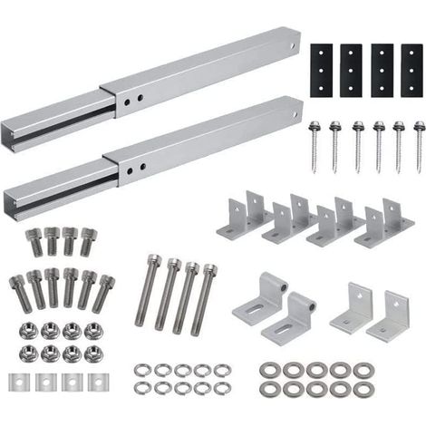 Kit de montaje de aluminio para panel solar, kit de montaje de techo plano ajustable personalizado para techos planos, paredes, barcos, caravanas (soporte ajustable) (1/5)