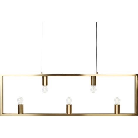 Lámpara colgante de techo de metal latón 5 luces geométrico industrial glamour decorativo comedor BAYAS
