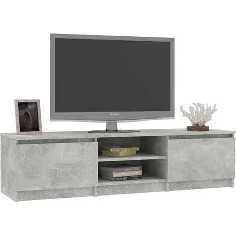 FIMEI Meuble TV Gris béton 140x40x35,5 cm Aggloméré (1/5)