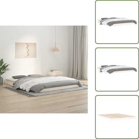 Cama de pino - vidaXL Estructura de cama sin colchón madera de pino blanca 150x200 cm - Cama de madera blanca