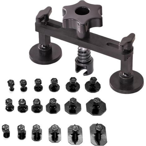 Lot de 19 extracteurs de bosses, outils de réparation de carrosserie de voiture et 18 languettes de tirage de colle, outil d'économie de main-d'œuvre (1/4)