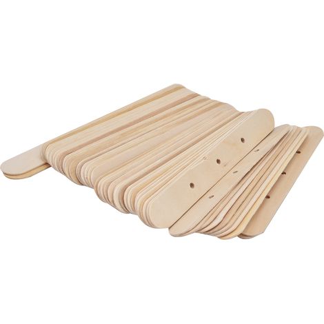 Lot de 50 porte-mèches en bouleau, faciles à utiliser et réutilisables, pour la fabrication de bougies (150 x 20 mm, 3 trous). (1/5)