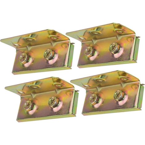 Charnières de lit 10 cm d'épaisseur, ensemble 4 pièces robustes pour cadres métalliques et meubles (1/5)