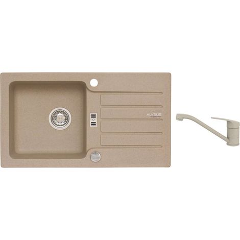 Alveus - Spülbecken-Set Niagara 30 und Armatur Clara, mit Abfallsteuerung, beige SETA25914 (1/2)