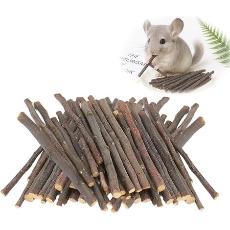 Natural Tree Stick, Teething Stick for Pets, Tree Toy for Rabbit, Hamster, Guinea Pig Chinchilla (1/5)