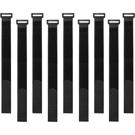 Sollbry 30 bridas negras de 40 cm, reutilizables, con velcro para la gestión de cables. (1/4)