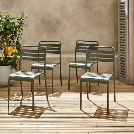 Set 4 sedie da giardino bistrot in acciaio (1/5)