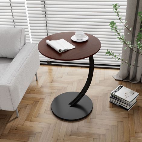 Table d'appoint, petite table basse, table centrale, table de chevet, table de nuit pour chambre, table basse 60 x 40 x 38 cm, idéale pour le salon, le balcon ou le bureau (acajou et noir) (1/5)