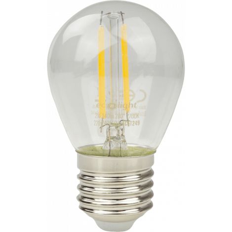 Ampoule LED filament anti-scintillement G45 2W E27 2700K 240lm (1/4)