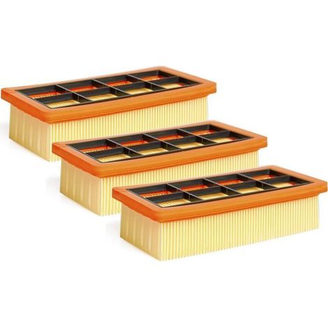 3 Pack KFI 7420 Filtre plissé plat accessoire pour Kärcher les aspirateurs AD 2, AD 2 Battery,AD 3, AD 3.000, AD 3200, AD 3 Premium et AD 4 Premium,6.415-953.0 (1/5)