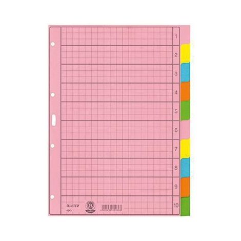 Ordnerregister DIN A4 blanko Tauenpapier recycelt mehrfarbig 10 Registerbltter (1/4)