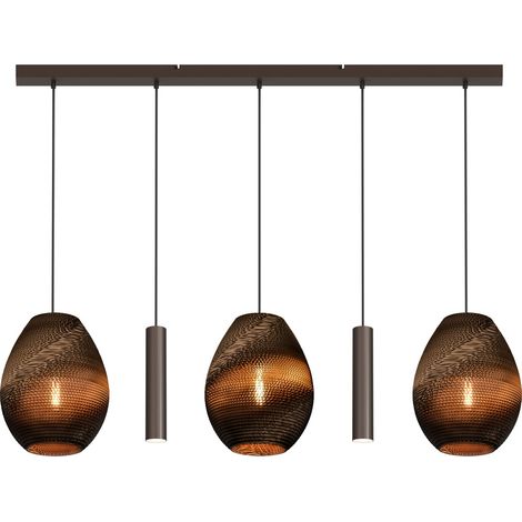 Lampe suspendue à 5 lumières Carta Pineapple Cacao à capuchon de papier de pensée - 2561-15-130-5-RC2-29 (1/3)