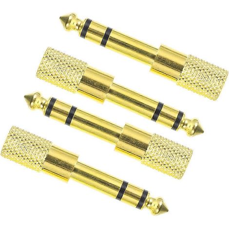 Quatre adaptateurs audio mâles 6,5 mm vers femelles 3,5 mm, adaptés aux adaptateurs de prise audio pour haut-parleurs, casques, guitares, etc. (1/3)