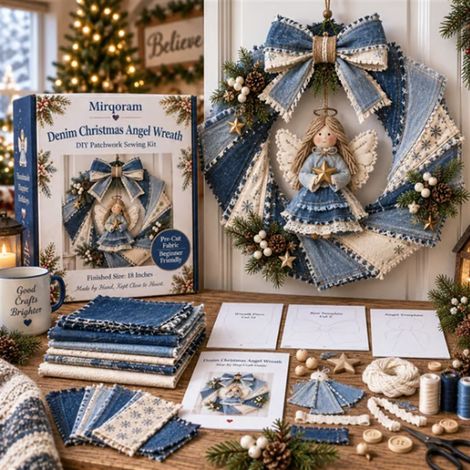 Cute, practical, innovative, portable Christmas Wreath DIY Kit - Angel -
