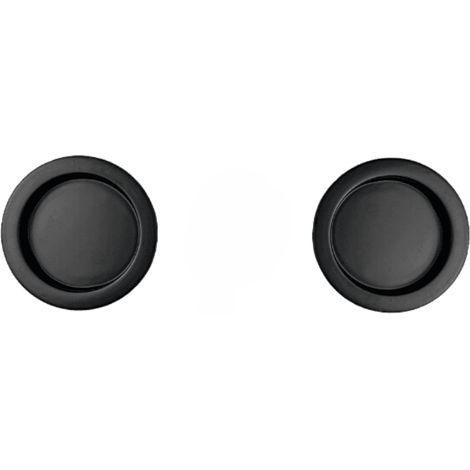 Poignée cuvette encastrée ronde noire pour porte coulissante - Reivilo (1/4)
