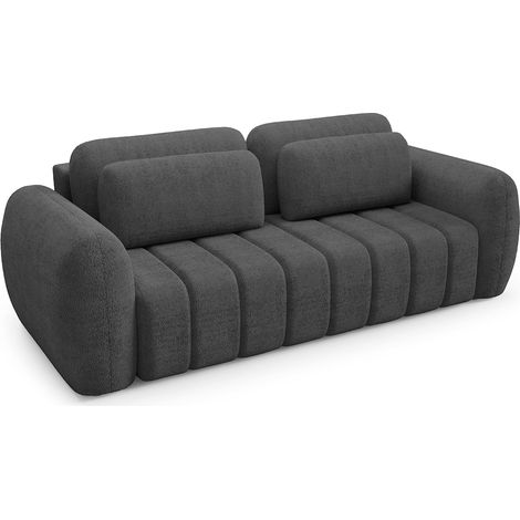 3-Sitzer-Sofa mit Bettkasten Cesar Dunkelgrau