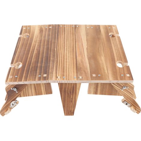 Panier de pique-nique pliant en bois, table d'extérieur portable 2 en 1, style vintage, avec porte-verres à vin, couleur anthracite (1/5)