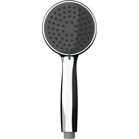 Pommeau de douche Basic, Pommeau de douche 3 jets, pommeau de douche universel avec embout standard 1/2", nettoyage facile du calcaire, Plastique chromé de haute qualité, ø10 cm, gris (1/5)