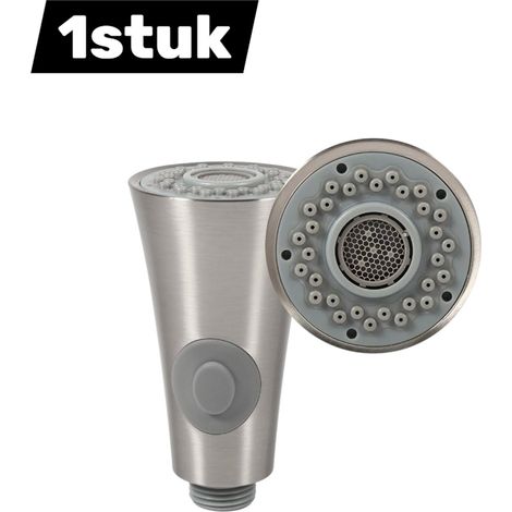 Douchette extractible de rechange pour robinet, compatible cuisine et salle de bain, économique en eau et anti éclaboussures, argentée (1/5)