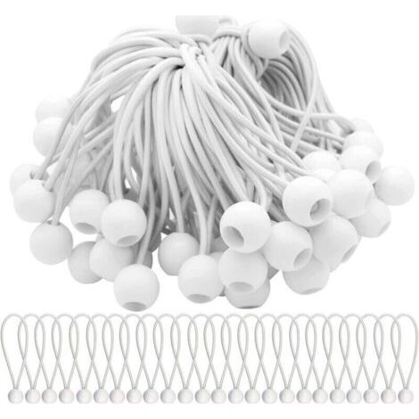 QORVA
-Lot de 50 Tendeur Elastique Cordons Élastiques avec Boules Sandow Elastique Boules Elastiques pour chapiteaux, tentes, bannières et bâches..