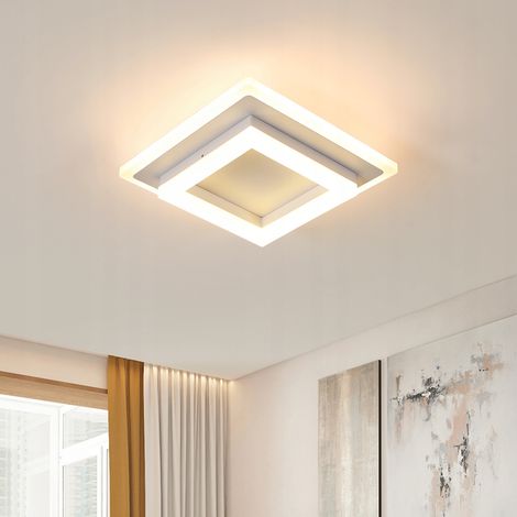 Goeco – Plafonnier LED carré 24W – Acrylique blanc chaud 3000K – Économie d'énergie 85% – Pour espaces de 5 à 15 m² – Design moderne (1/5)