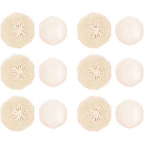 Petit ensemble de 6 jardinières en plastique de style simple, légères et polyvalentes, avec plateaux pour une utilisation intérieure et extérieure (balcon), couleur blanc crème. (1/5)