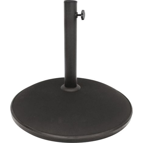 Base per ombrellone in cemento nero 15 kg - Dimensioni 42x35 cm, diametro interno 30/35/38 mm