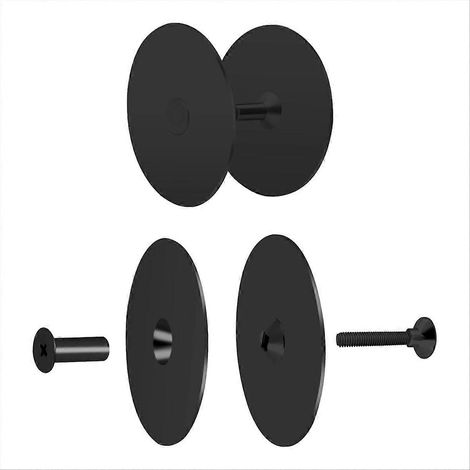 Lot de 2 plaques de recouvrement pour trou de porte, diamètre 6,7 cm (2-5/8 po), plaque de recouvrement ronde pour verrou de sécurité, plaque de recouvrement noire pour trou de poignée de porte (1/5)