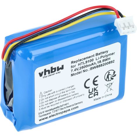 vhbw Replacement Battery compatible with Philips Fidelio E5, E6 Loudspeaker (2500mAh, 7.4V, Li-polymer)