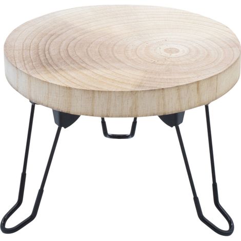 Blumenteller Baumscheibe mit 3 Metall Füßen - 23 cm - Holz Blumenhocker mit 3 Beinen