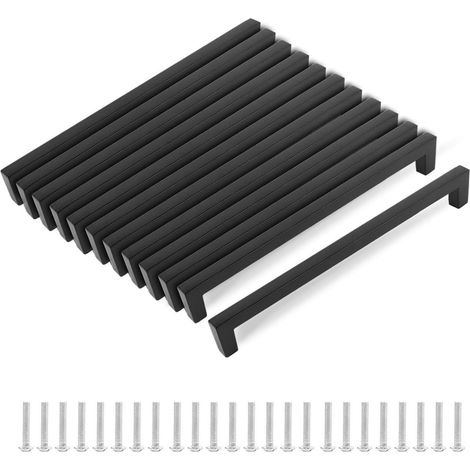 Griffels - Acero Inoxidable - Distancia Entre Agujeros 192 mm - Para Armarios Cocina Cajones Muebles - 202 x 10 x 27 mm - 12 Unidades (1/5)