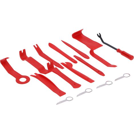 16-teiliges Auto-Demontage- und -Ausbauwerkzeug-Set (Zierleistenhebel, Audio-Reparaturset) für Autotürverkleidungen, Instrumententafel, Rot (1/5)