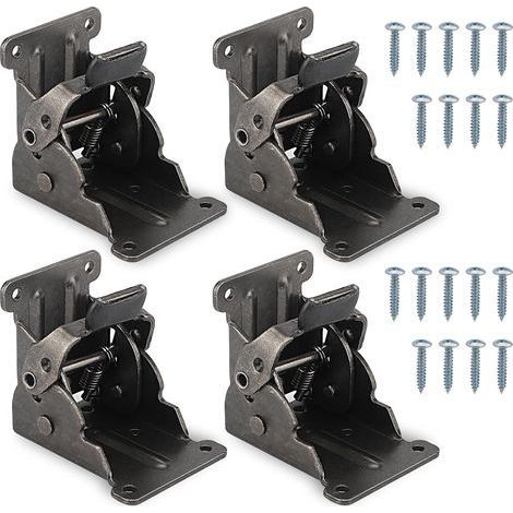 Charnières pour pieds de table pliante à 90° - Lot de 4 charnières autobloquantes 68 x 63 x 54 mm, accessoires pour table pliante avec verrouillage, capacité de charge 80 kg (1/5)