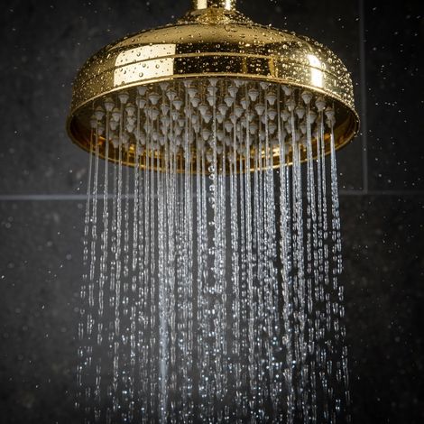 Douche de tête PaulGurkes en or rétro nostalgique, pomme de douche 20 cm (1/3)