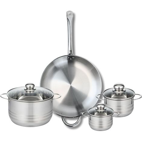 Ensemble de 1 Poêle de cuisson 32 cm et 3 faitouts 12, 14 et 20 cm Elo Profi Brillant (1/5)
