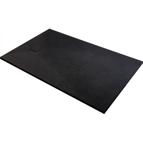 Duschrückwand Extra Flach Schwarz Steinoptik 120x90 Joy