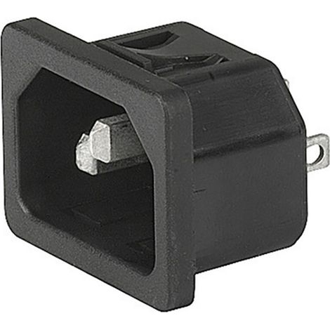Schurter 6100.4225 Kaltgeräte-Steckverbinder Stecker, gerade Gesamtpolzahl: 3 10 mA Schwarz 1 St.