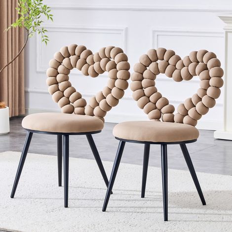 Silla comedor de terciopelo con diseño corazón OKMYHOME (1/5)