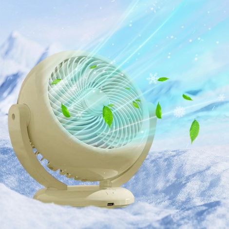 Ventilateur de table USB silencieux, 3 vitesses, ventilateur mural et bureau rechargeable-Vert (1/5)