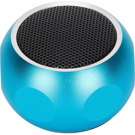 Mini enceinte Bluetooth portable, mignonne et compacte, sans fil, avec cordon, idéale pour la douche, le vélo, la voiture et les voyages (bleue).