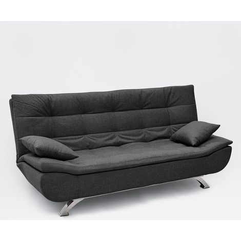 Sofá cama de microfibra de 2 plazas de diseño moderno Centenario - Gris Oscuro