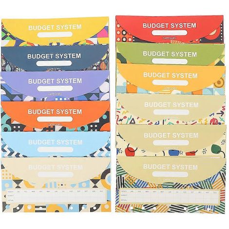 12 feuilles d'enveloppes pour billets de banque (remplacement d'espèces) - Fournitures de bureau-Colorful