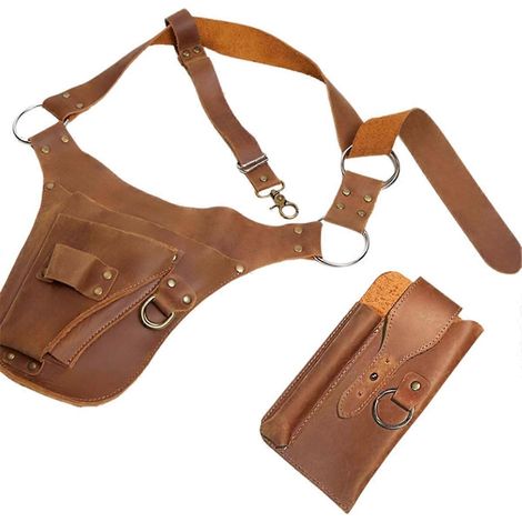 Sac à outils en cuir ajustable pour le jardinage, la floriculture, la taille et les travaux manuels.-AquaForge (1/5)