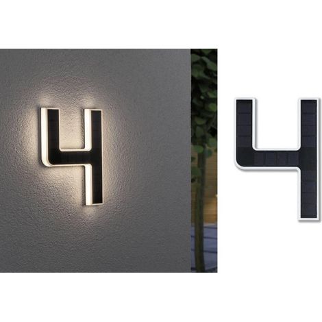 Paulmann Illuminazione solare nera per numero civico